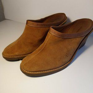 Antonio Melani Suede Tan Leather Mules